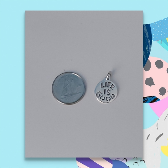 LIFE IS GOOD  Pendant Necklace,925 Sterling Silver - Picture 4 of 4